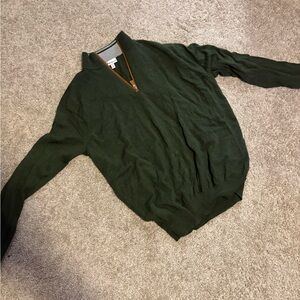 Peter Millar Forest Green Half-Zip Sweater